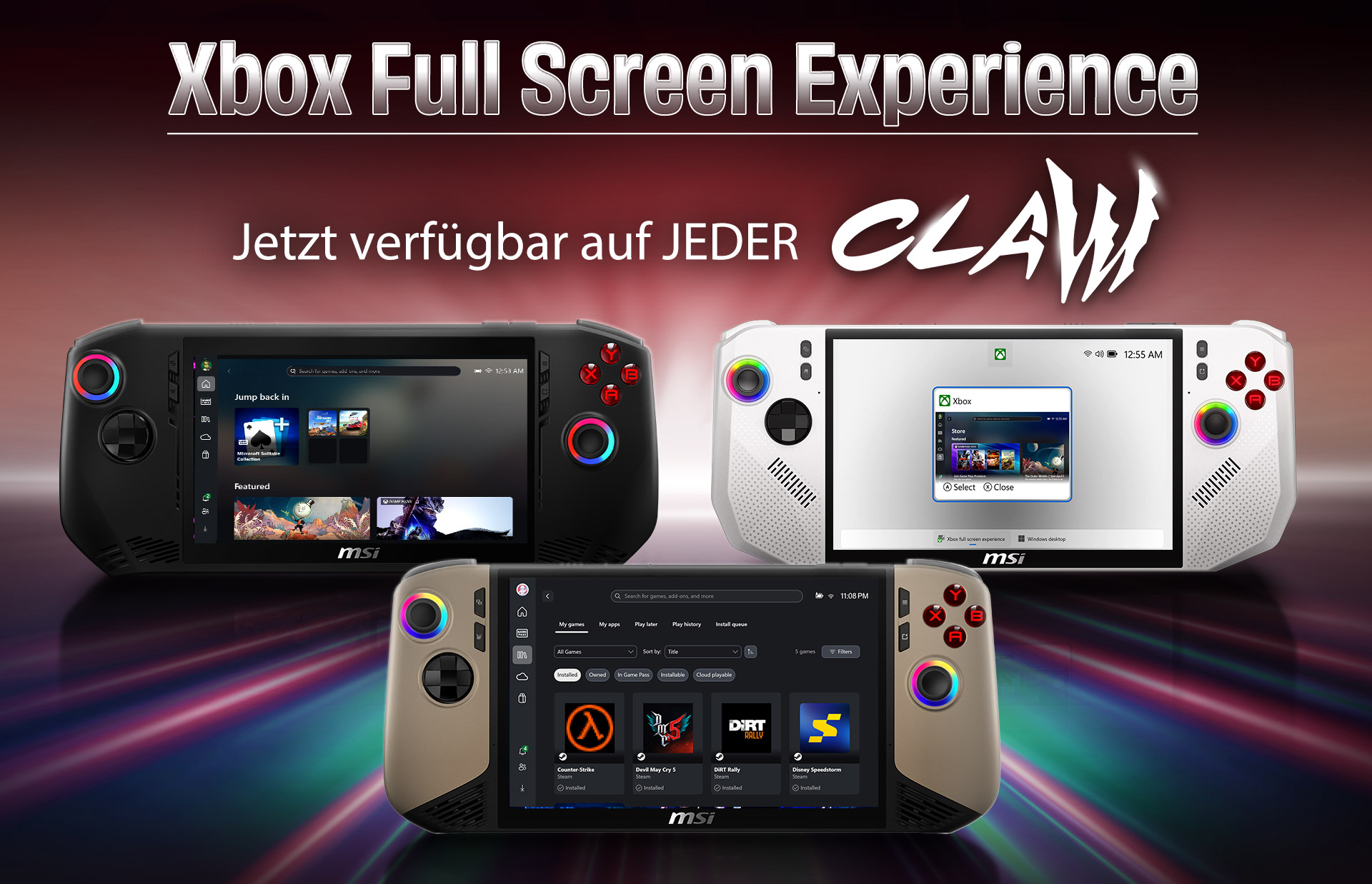 MSI Claw Handhelds unterstützen jetzt die Xbox Full Screen Experience