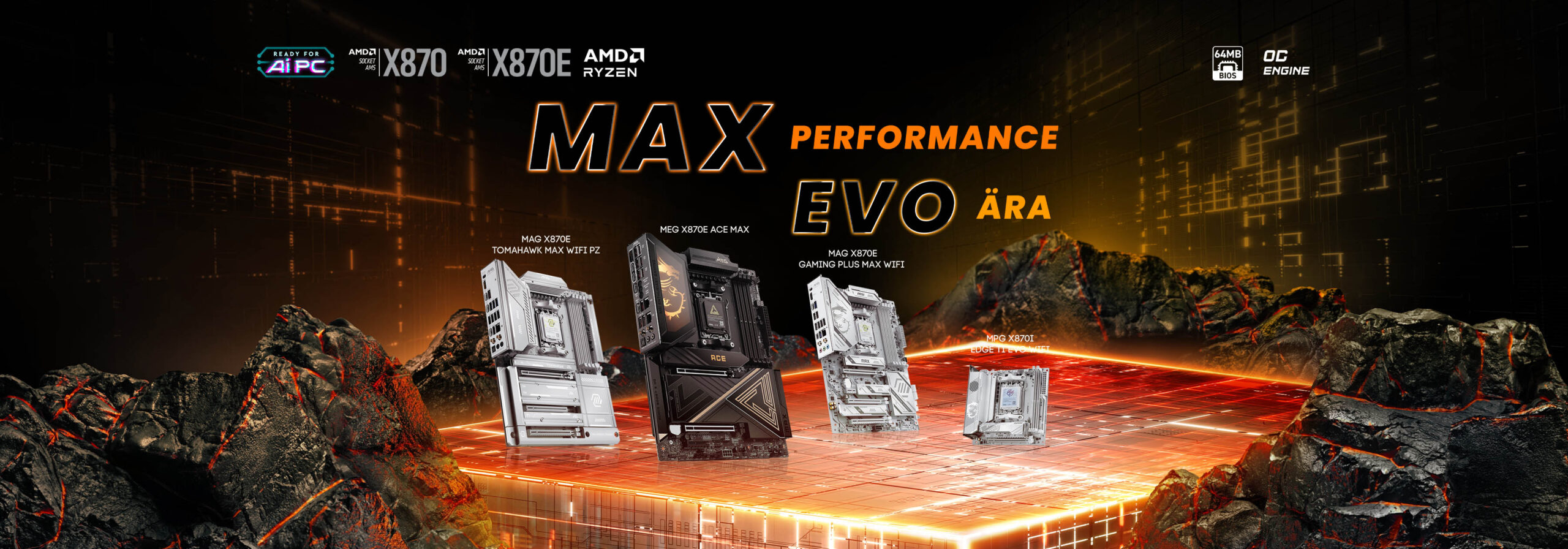 MSI präsentiert neue AMD X870E MAX und EVO Mainboards